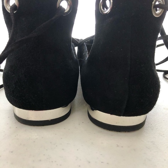 Halogen Nella Ghillie Black Suede Flats - Picture 5 of 8